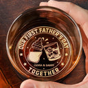 New Dad,New baby,Gift For Father - Custom Photo Our First Father's Day Together - Personalized Engraved Whiskey Glass