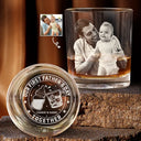 New Dad,New baby,Gift For Father - Custom Photo Our First Father's Day Together - Personalized Engraved Whiskey Glass