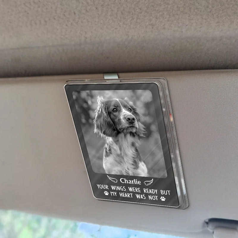 Custom Photo,Memorial,Sad,Dog Lovers,Pet Lovers,Cat Lovers - Custom Photo Memorial You Were My Hardest Goodbye - Personalized Custom Shaped Acrylic Car Visor Clip