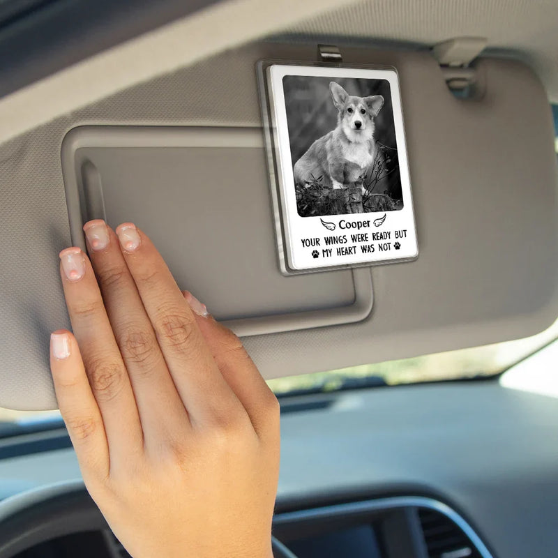 Custom Photo,Memorial,Sad,Dog Lovers,Pet Lovers,Cat Lovers - Custom Photo Memorial You Were My Hardest Goodbye - Personalized Custom Shaped Acrylic Car Visor Clip