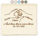 New Dad,New baby,New Mom,Love - And Then There Were Four New Baby - Personalized Embroidered Knitted Baby Blanket