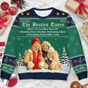 Gift For Bestie,Old Best friends,Gift For Sisters,Happy,Christmas,Custom Photo - Custom Photo Besties Here's To Another Year Of Us - Personalized Unisex Ugly Sweater