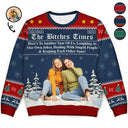 Gift For Bestie,Old Best friends,Gift For Sisters,Happy,Christmas,Custom Photo - Custom Photo Besties Here's To Another Year Of Us - Personalized Unisex Ugly Sweater