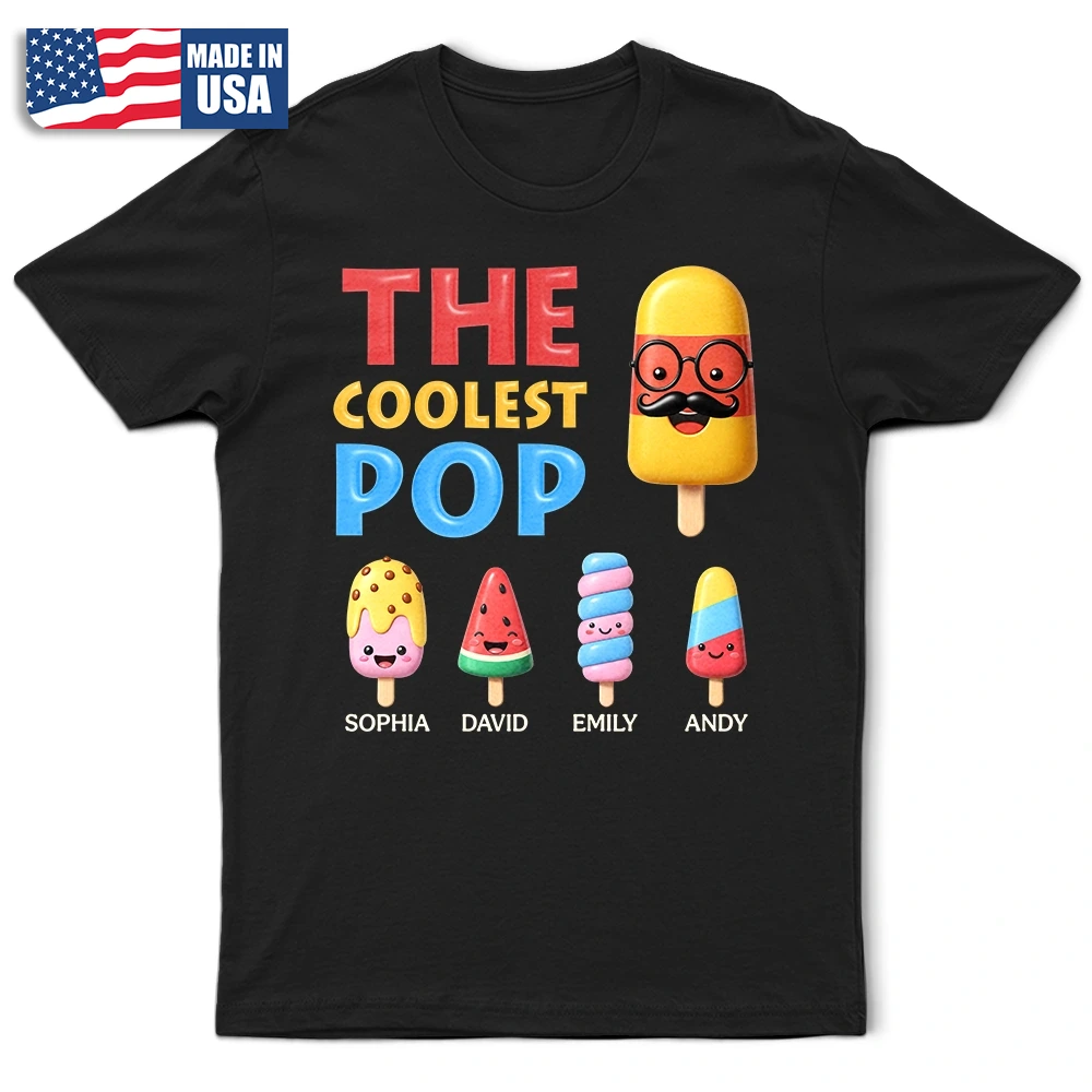 Father's Day Gifts, The Coolest Pop Grandpa Dad - Personalized T Shirt