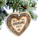 Mr & Mrs Forever - Gift For Married Couple - Personalized Custom Heart Ceramic Ornament