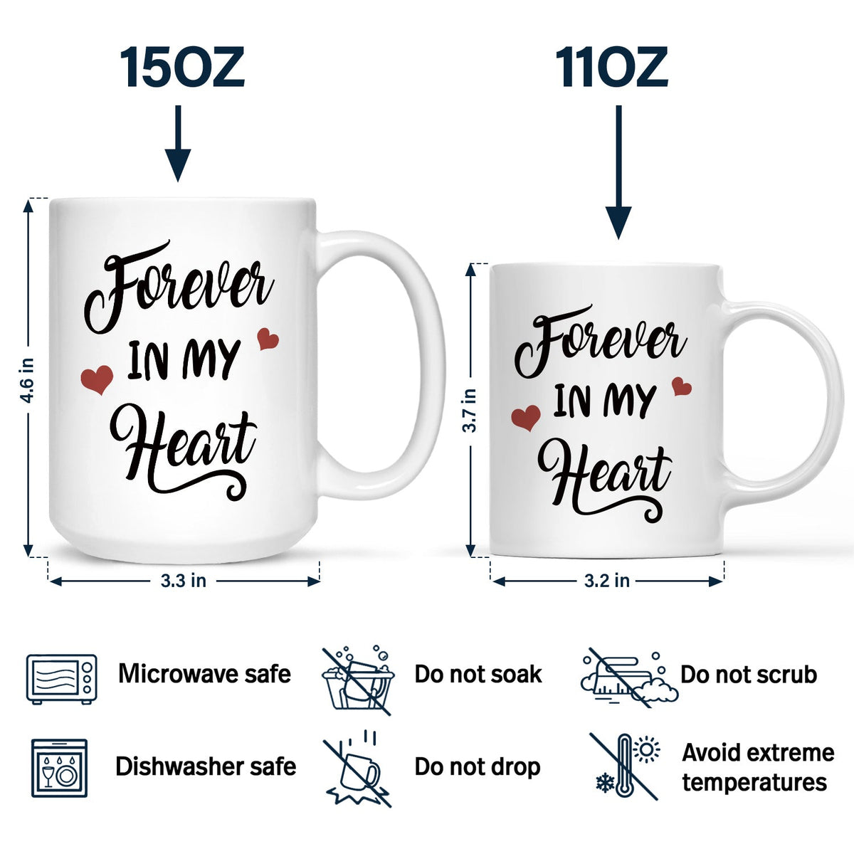 Papa chien pour toujours dans mon cœur - Cadeau commémoratif pour les amoureux des chiens - Tasse personnalisée