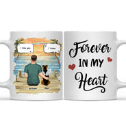 Papa chien pour toujours dans mon cœur - Cadeau commémoratif pour les amoureux des chiens - Tasse personnalisée