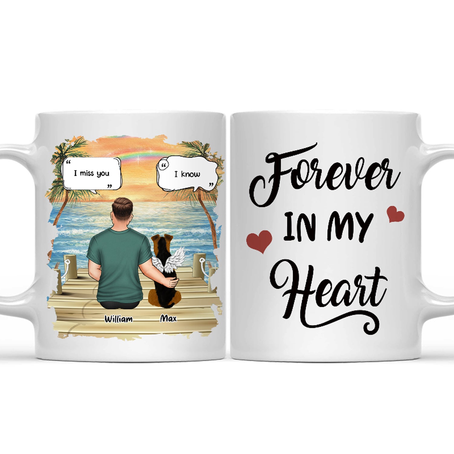 Dog Dad Forever In My Heart - Memorial Gift For Dog Lovers - Personalized Mug