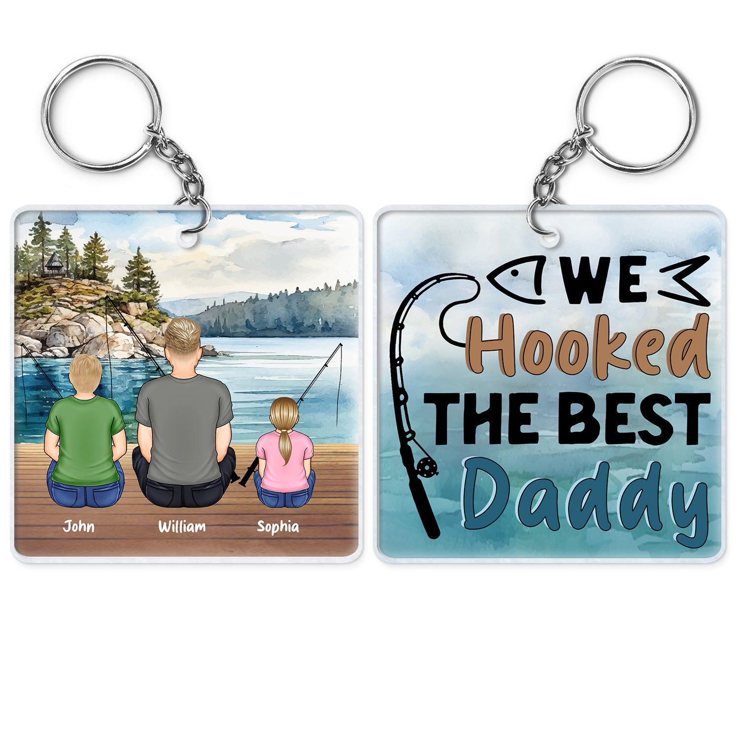 We Hooked The Best Daddy - Personalized Acrylic Keychain