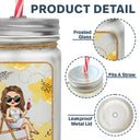 Sip Back And Relax - Personalized Mason Jar Cup With Straw