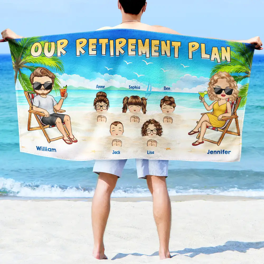 Plan de retraite - Serviette de plage personnalisée
