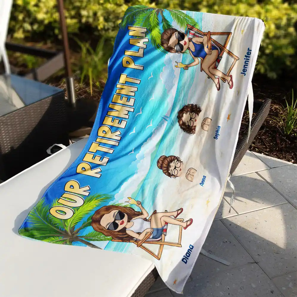 Plan de retraite - Serviette de plage personnalisée