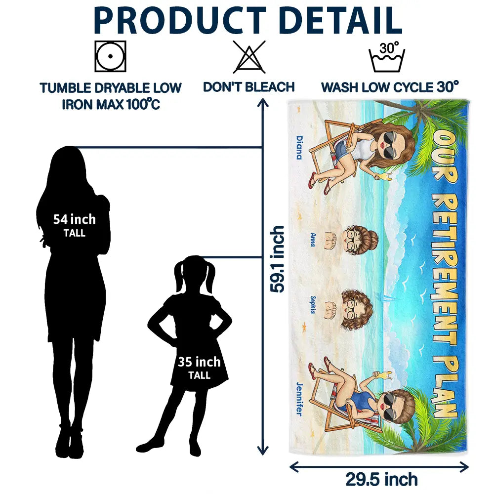 Plan de retraite - Serviette de plage personnalisée