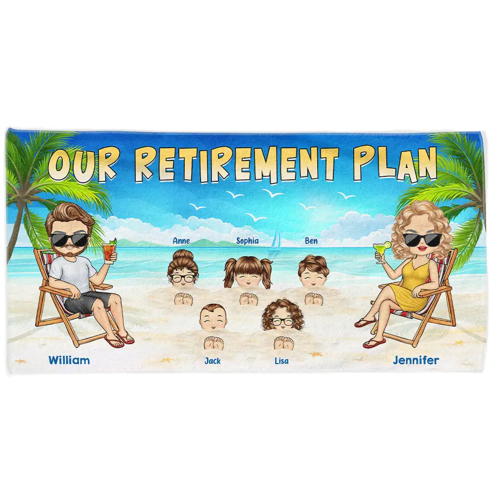 Plan de retraite - Serviette de plage personnalisée