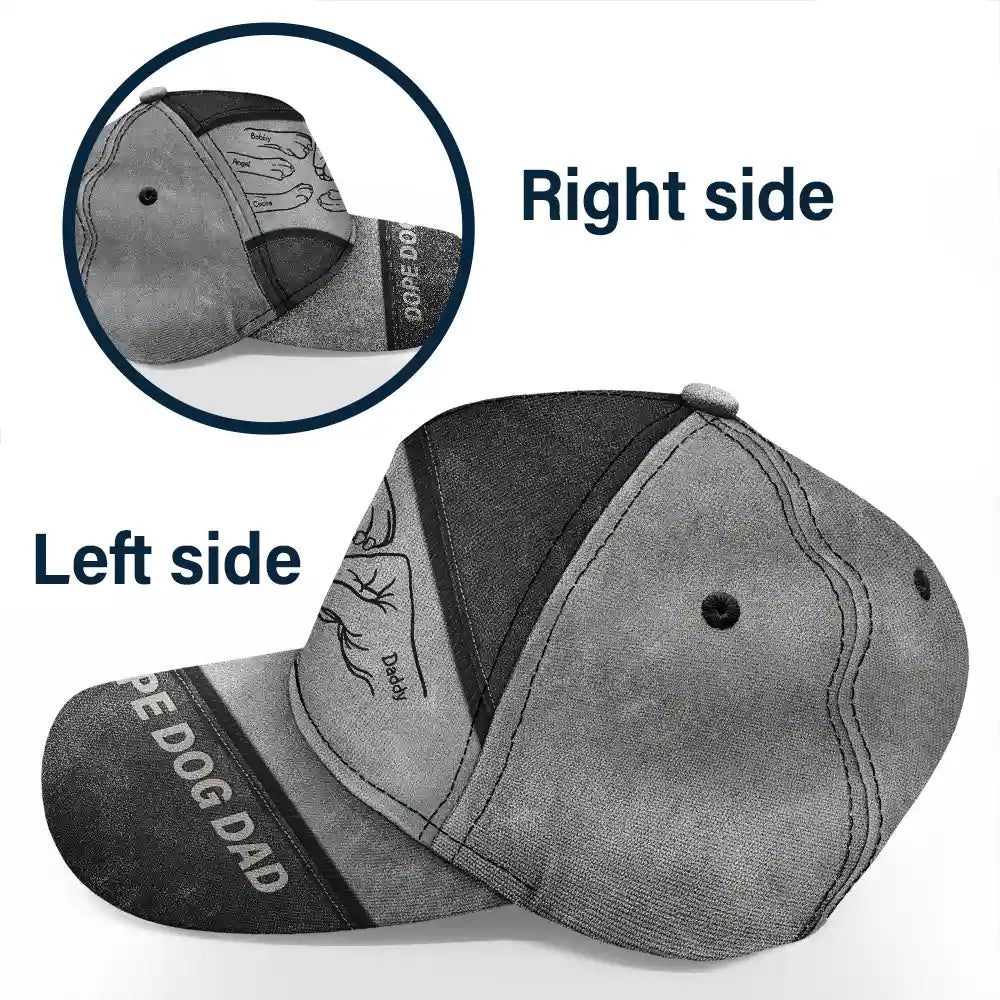 Dope Dog Dad Hand Paw Sketch - Personalized Classic Cap