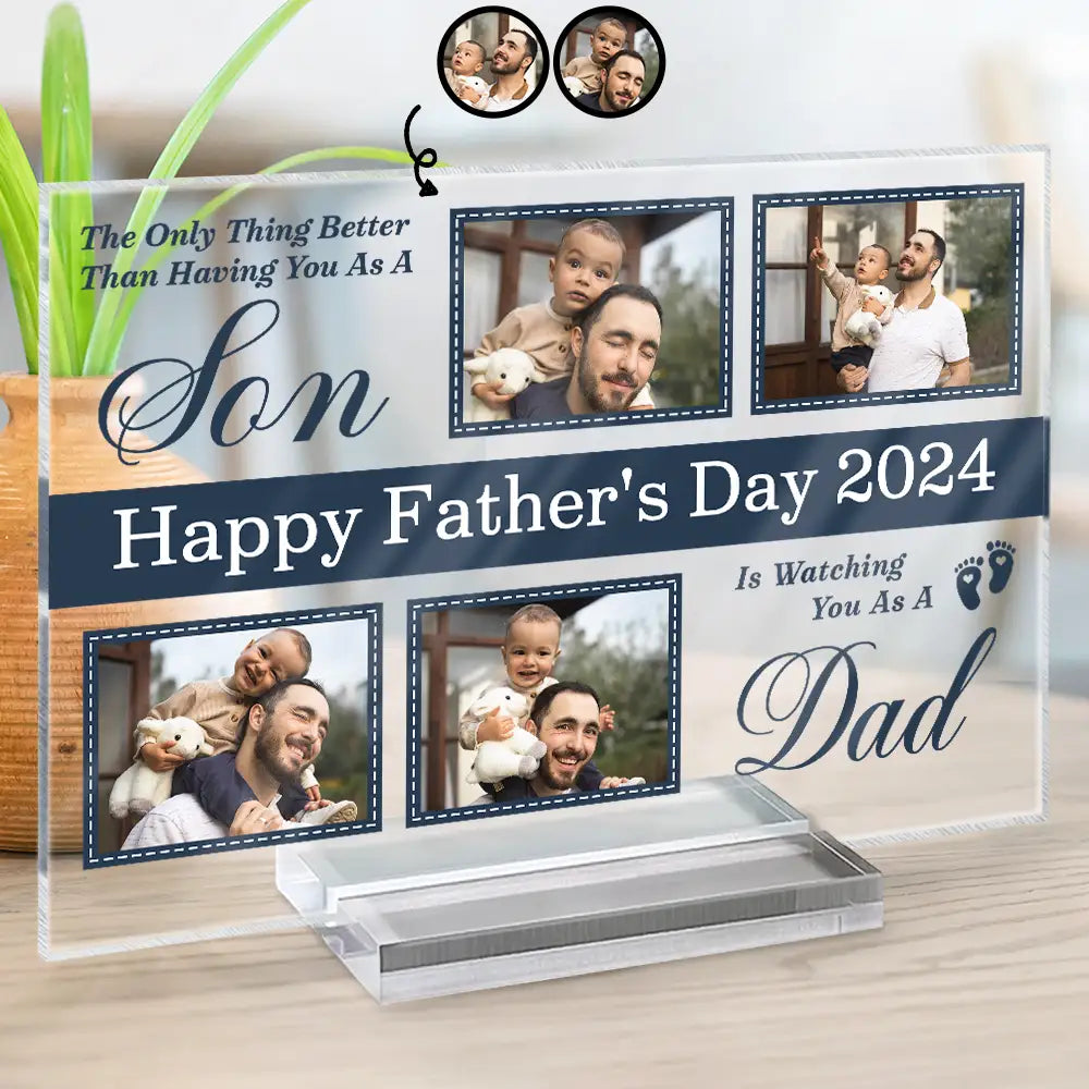 Custom Photo Better Than Having You As A Son - Personalized Horizontal Rectangle Acrylic Plaque