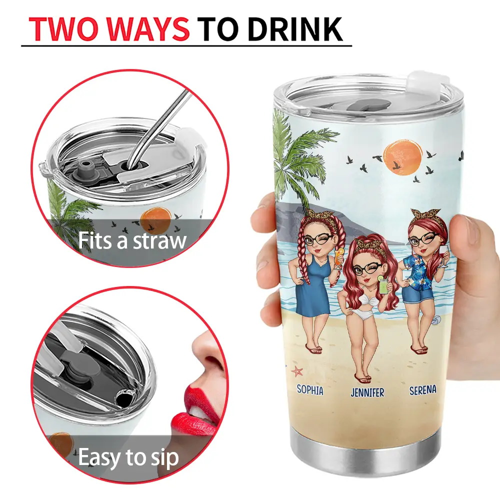 Beach Bestie Congrats On Being My Bestie - Personalized Tumbler