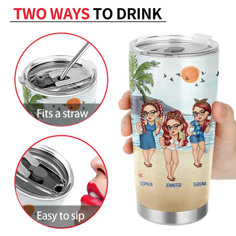 Beach Bestie Congrats On Being My Bestie - Personalized Tumbler