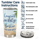 Beach Bestie Congrats On Being My Bestie - Personalized Tumbler