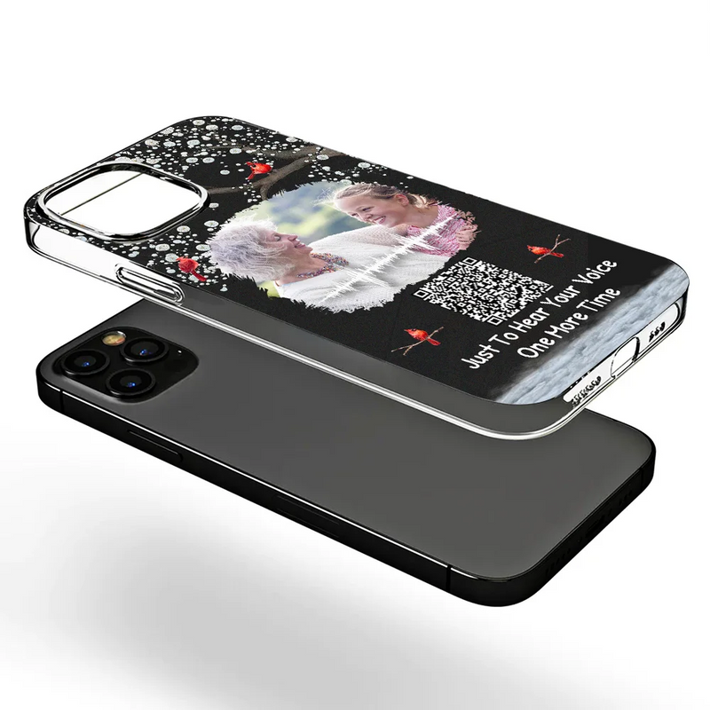 Custom Photo Memorial Soundwave Voice Recording QR Code - Personalized Clear Phone Case