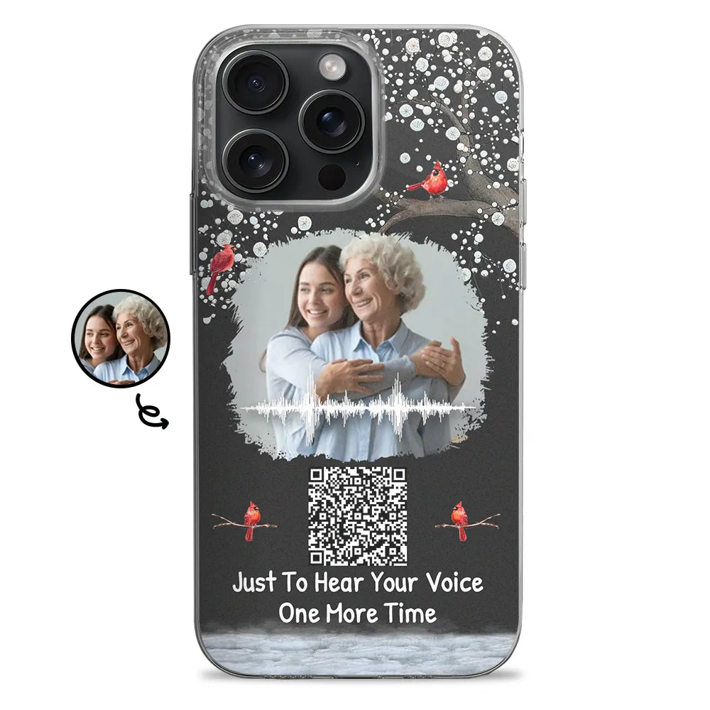 Custom Photo Memorial Soundwave Voice Recording QR Code - Personalized Clear Phone Case