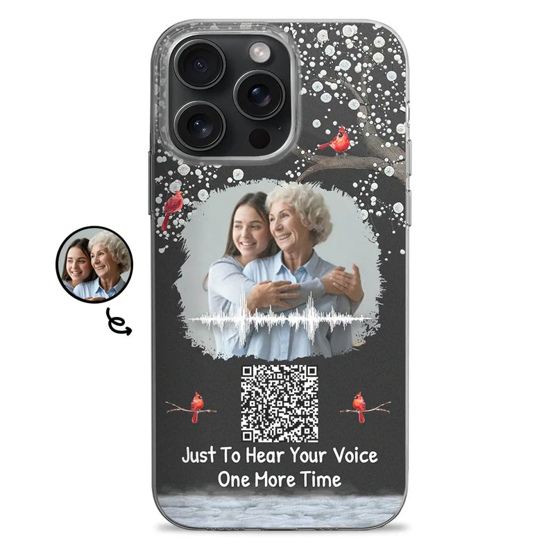 Custom Photo Memorial Soundwave Voice Recording QR Code - Personalized Clear Phone Case