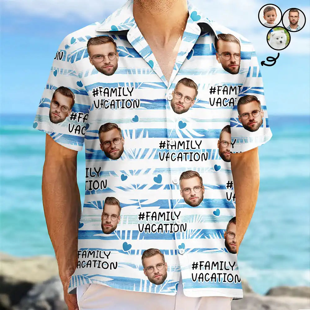 Custom Photo Family Vacation - Personalized Hawaiian Shirt