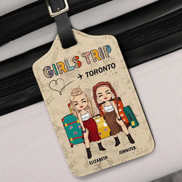Destination de voyage pour filles - Étiquette de bagage personnalisée
