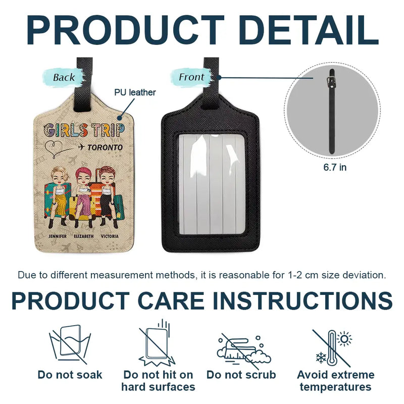 Girls Trip Destination - Personalized Luggage Tag