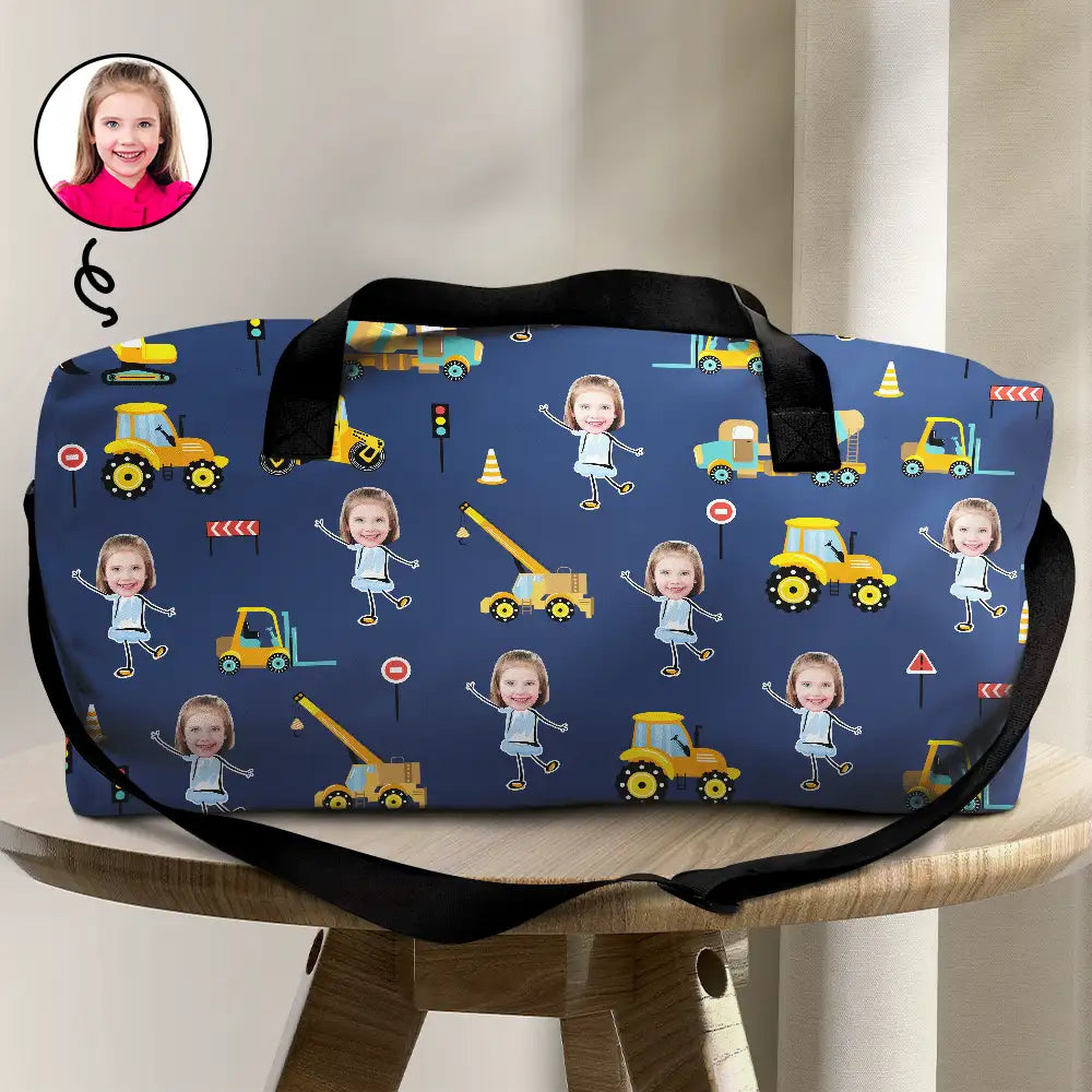 Custom Photo Kids Pattern Background - Personalized Duffle Bag