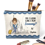 Voyage : est-ce que j'ai l'air de voyager en classe économique ? - Trousse de maquillage personnalisée