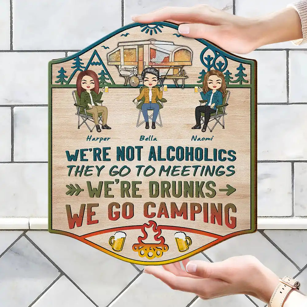 Rimes avec camping - Panneau en bois personnalisé