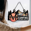 Monogram Camping Partners For Life - Personalized Window Hanging Suncatcher Ornament