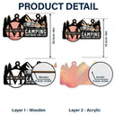 Monogram Camping Partners For Life - Personalized Window Hanging Suncatcher Ornament