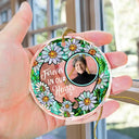 Custom Photo Christmas Forever In Our Hearts - Personalized Circle Glass Ornament