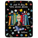 Book Flower Just A Girl Who Loves Books - Personalized Fleece Blanket, Sherpa Blanket