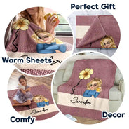 Mois et nom des fleurs - Couverture polaire personnalisée, couverture sherpa 