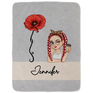 Mois et nom des fleurs - Couverture polaire personnalisée, couverture sherpa 