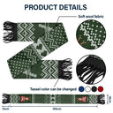 Monogram Christmas Family - Personalized Wool Scarf With Tassel