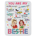 You Are My Bestie Cartoon - Personalized Fleece Blanket, Sherpa Blanket