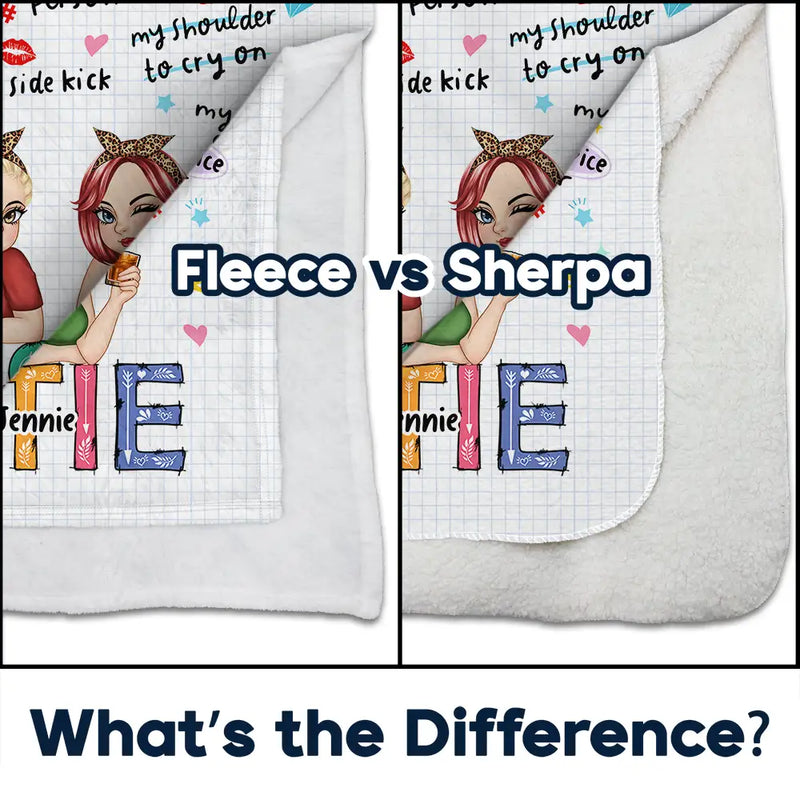 You Are My Bestie Cartoon - Personalized Fleece Blanket, Sherpa Blanket