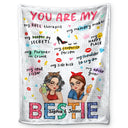 You Are My Bestie Cartoon - Personalized Fleece Blanket, Sherpa Blanket