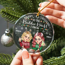 Christmas Merry Christmas Besties - Personalized Circle Glass Ornament