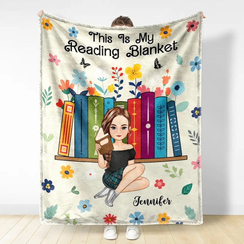 Reading, Gift For Yourself - Book Flower My Reading Blanket - Personalized Fleece Blanket, Sherpa Blanket