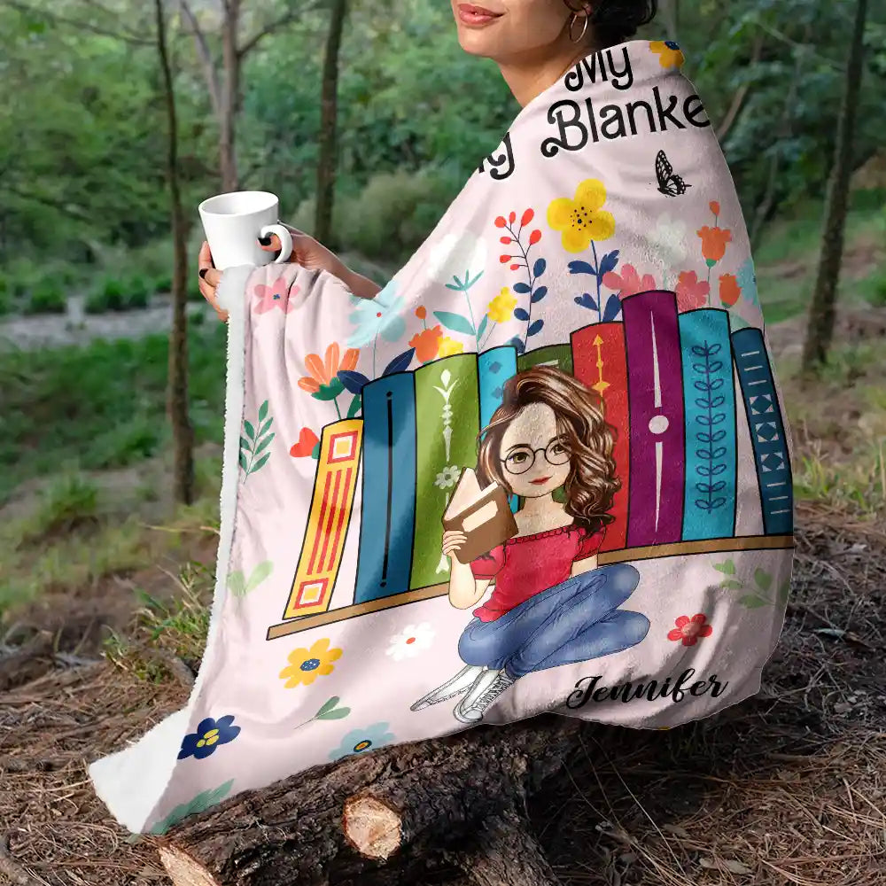 Reading, Gift For Yourself - Book Flower My Reading Blanket - Personalized Fleece Blanket, Sherpa Blanket