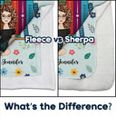 Reading, Gift For Yourself - Book Flower My Reading Blanket - Personalized Fleece Blanket, Sherpa Blanket