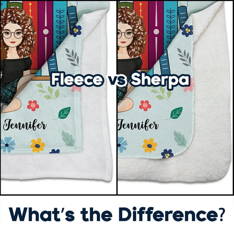 Reading, Gift For Yourself - Book Flower My Reading Blanket - Personalized Fleece Blanket, Sherpa Blanket