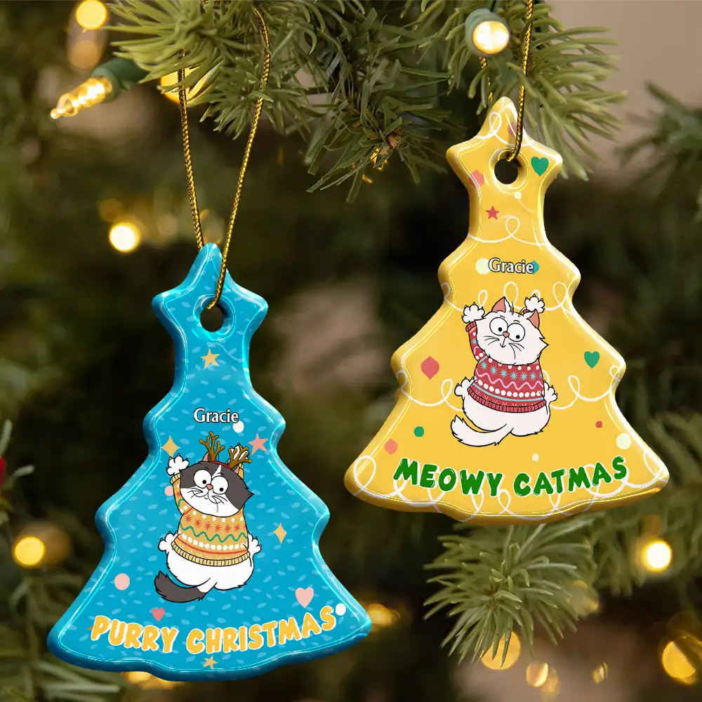 Ceramic cat christmas tree sale