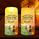 Memorial,Dog Lovers,Pet Lovers,Dog Mom,Cat Lovers,Cat Mom,Pet Mom,Dog Dad,Cat Dad,Pet Dad - Over The Rainbow Bridge - Personalized Flameless LED Candle
