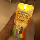 Memorial,Dog Lovers,Pet Lovers,Dog Mom,Cat Lovers,Cat Mom,Pet Mom,Dog Dad,Cat Dad,Pet Dad - Over The Rainbow Bridge - Personalized Flameless LED Candle
